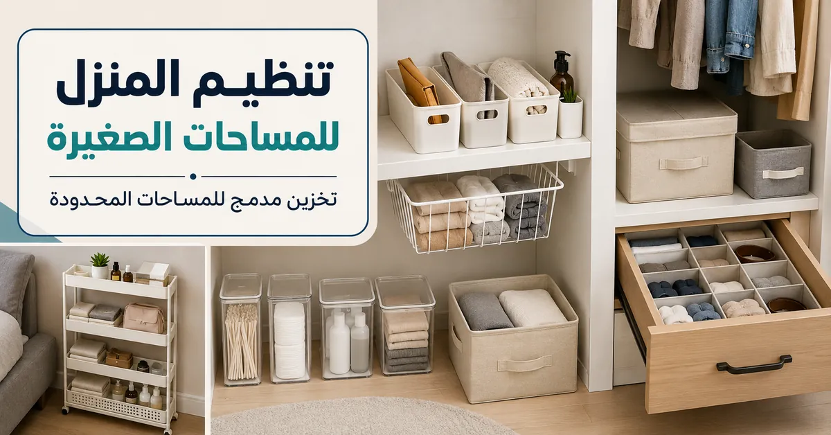 منتجات تنظيم منزل مدمجة مستخدمة في غرفة صغيرة ذات مساحة تخزين محدودة