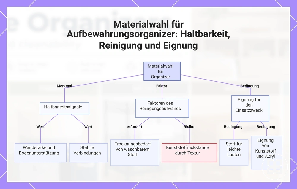 Materialwahl für Aufbewahrungsorganizer: Haltbarkeit, Reinigung und Eignung