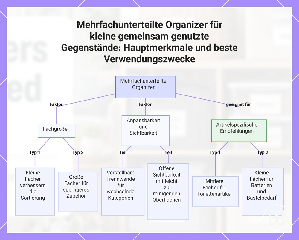 Mehrfachunterteilte Organizer für kleine gemeinsam genutzte Gegenstände: Hauptmerkmale und beste Verwendungszwecke