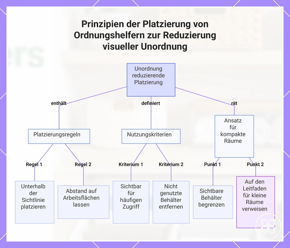 Prinzipien der Platzierung von Ordnungshelfern zur Reduzierung visueller Unordnung