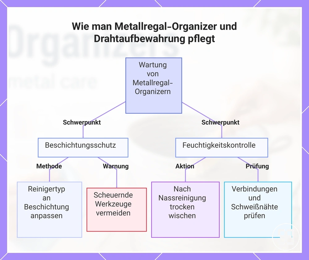 Wie man Metallregal-Organizer und Drahtaufbewahrung pflegt