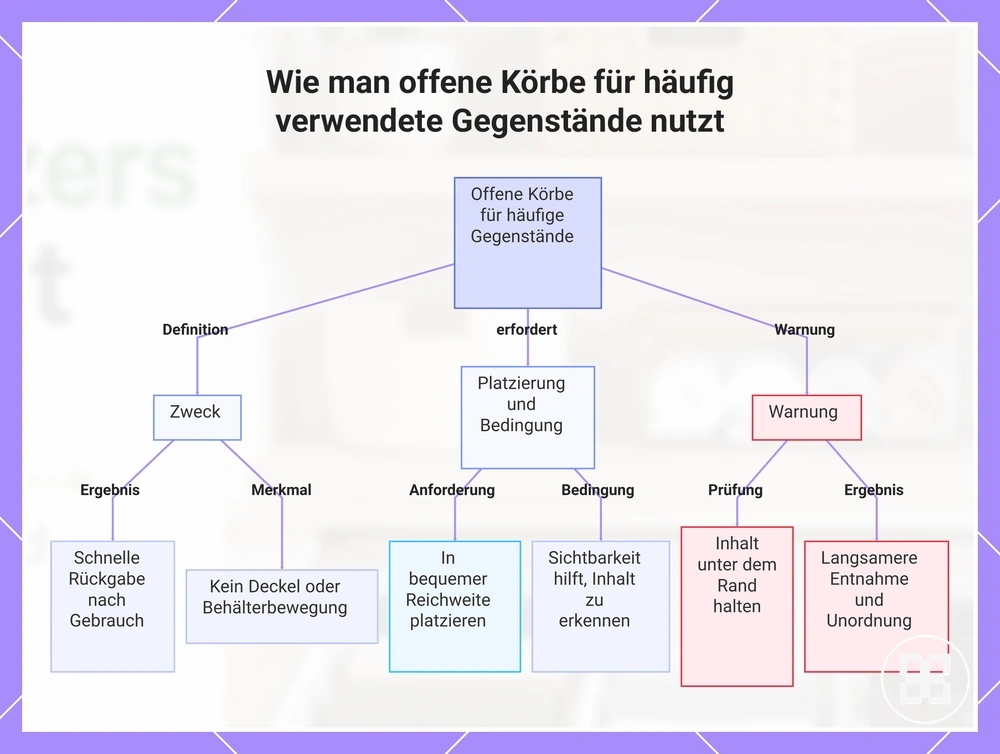 Wie man offene Körbe für häufig verwendete Gegenstände nutzt