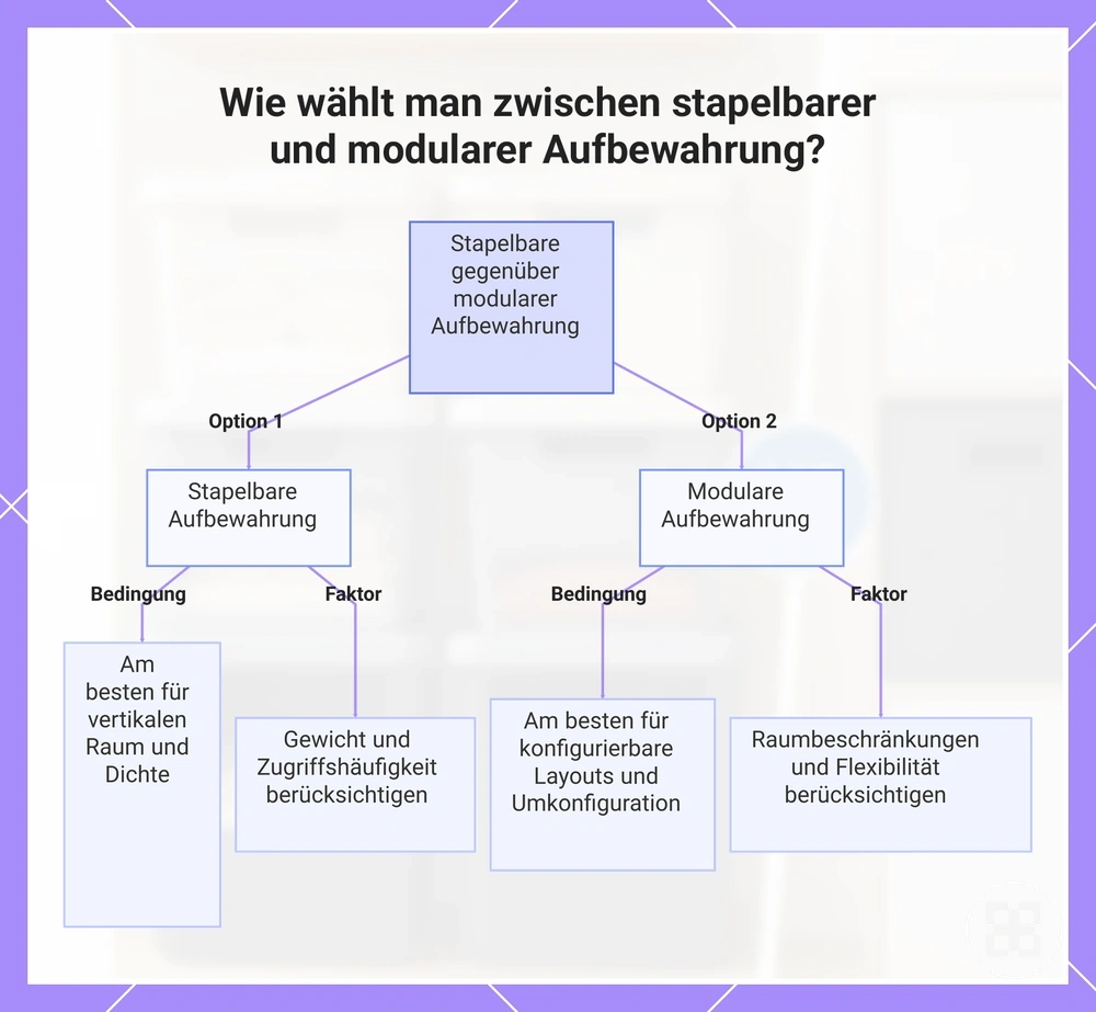 Wie wählt man zwischen stapelbarer und modularer Aufbewahrung?