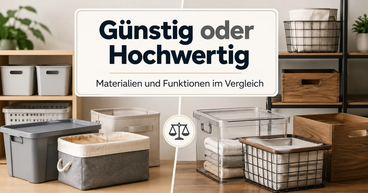 Günstige und hochwertige Ordnungsprodukte für Zuhause im Vergleich nach Materialien und Funktionen