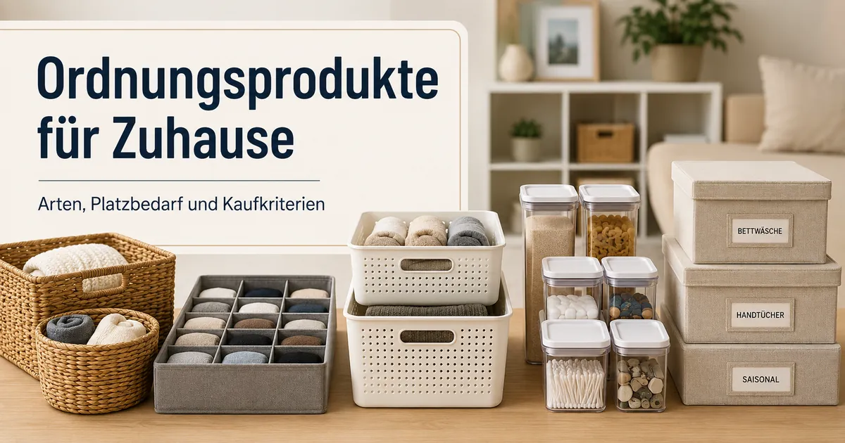 Ordnungsprodukte für Zuhause nach Art, Größe und Raum sortiert