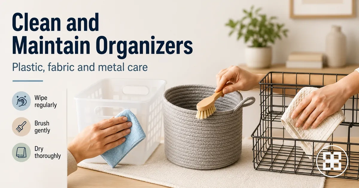 Cleaning and maintaining home organization products made from plastic, fabric, and metal
