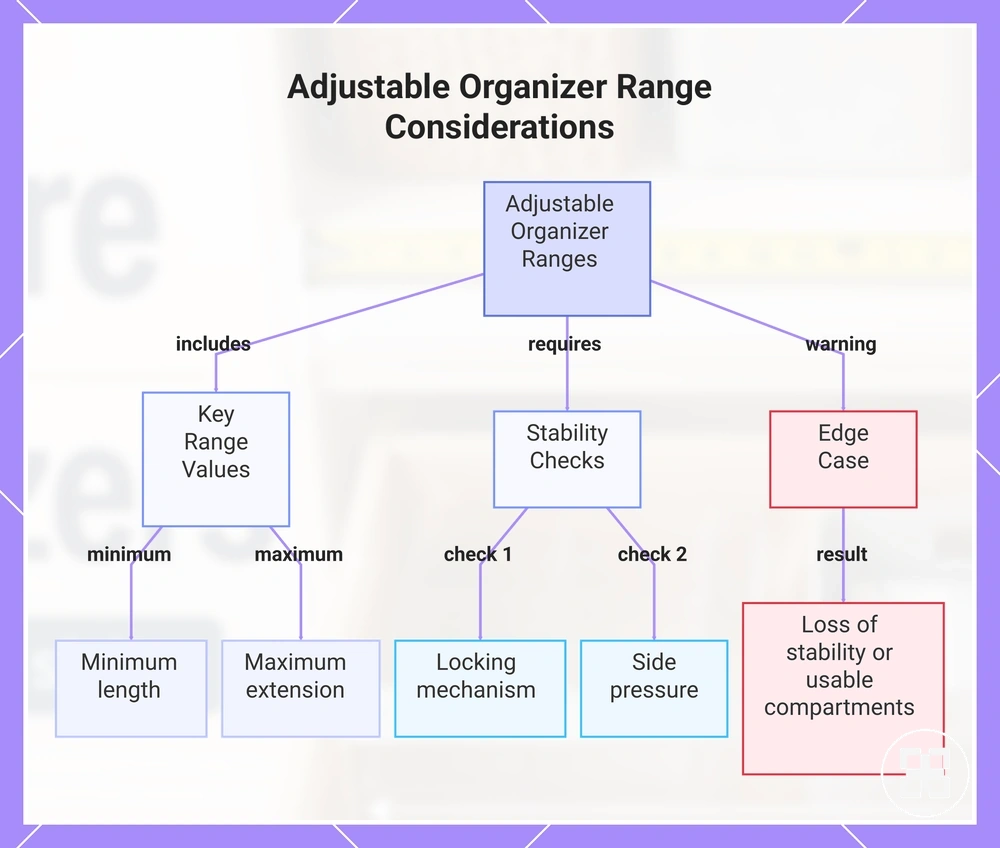 Adjustable Organizer Range Considerations