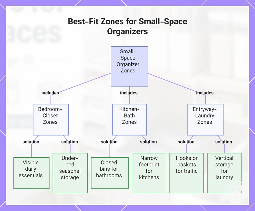 Best-Fit Zones for Small-Space Organizers