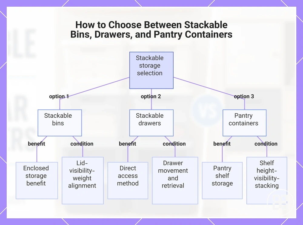 How to Choose Between Stackable Bins, Drawers, and Pantry Containers