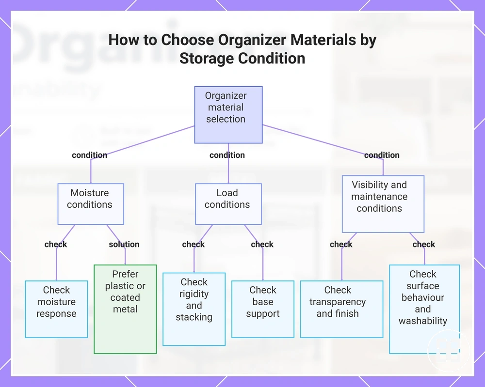 How to Choose Organizer Materials by Storage Condition