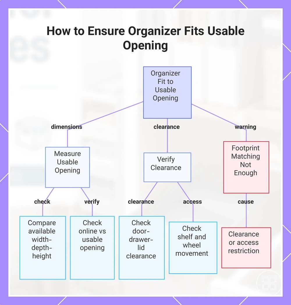 How to Ensure Organizer Fits Usable Opening