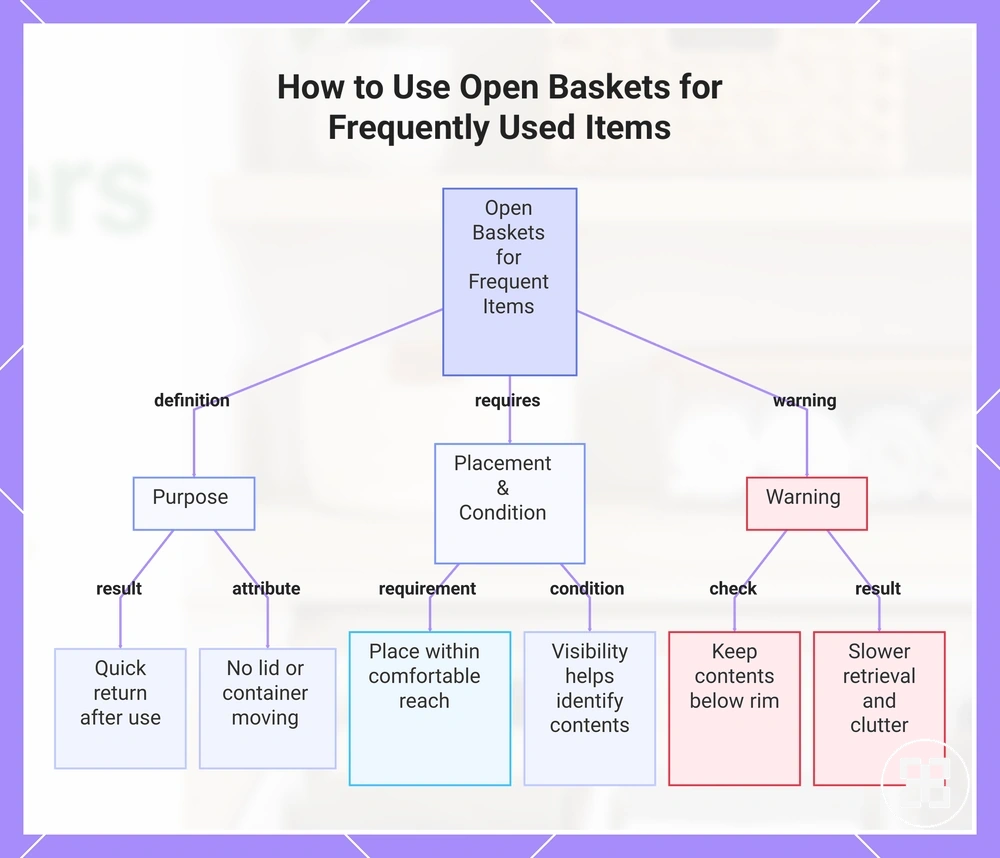 How to Use Open Baskets for Frequently Used Items