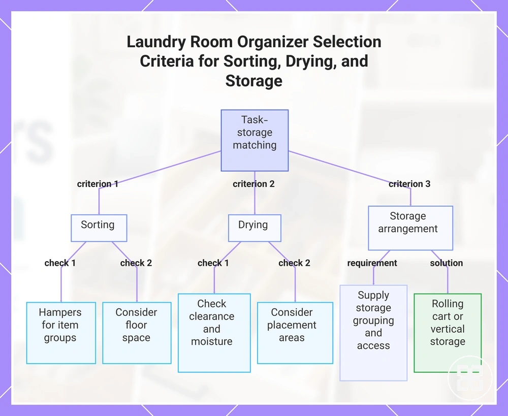 Laundry Room Organizer Selection Criteria for Sorting, Drying, and Storage