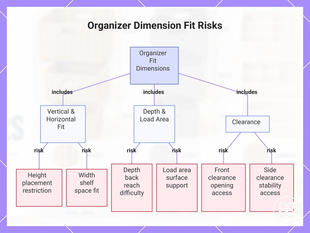 Organizer Dimension Fit Risks