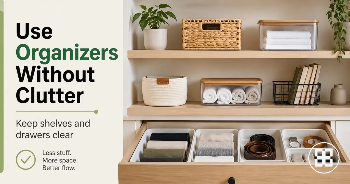 Home organization products used neatly without overcrowding shelves or drawers