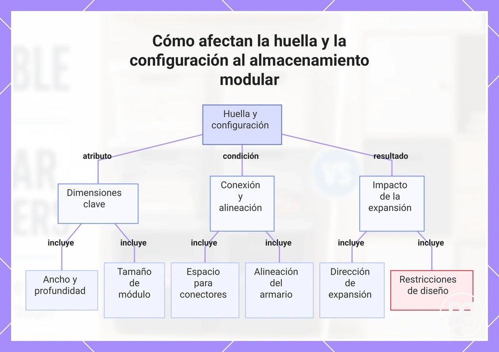 Cómo afectan la huella y la configuración al almacenamiento modular