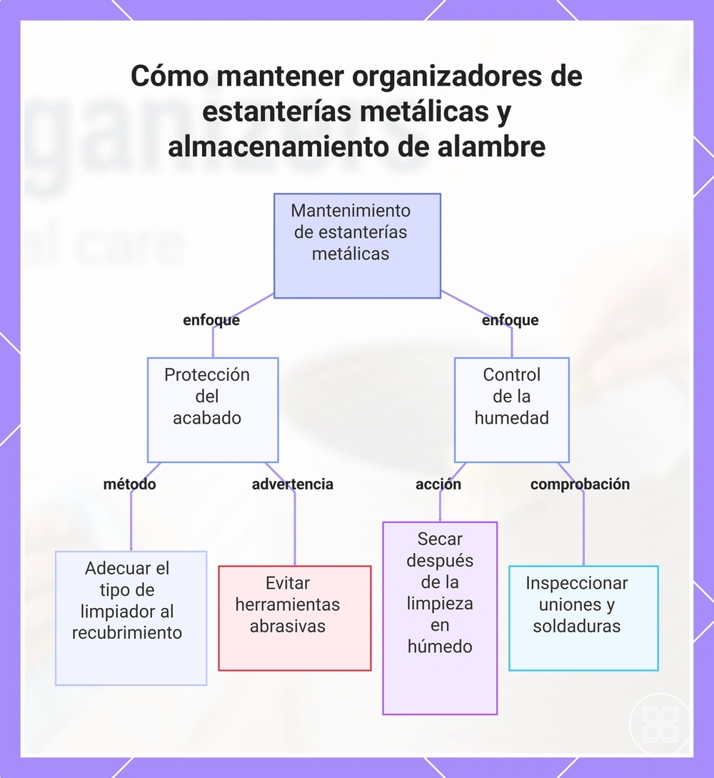 Cómo mantener organizadores de estanterías metálicas y almacenamiento de alambre