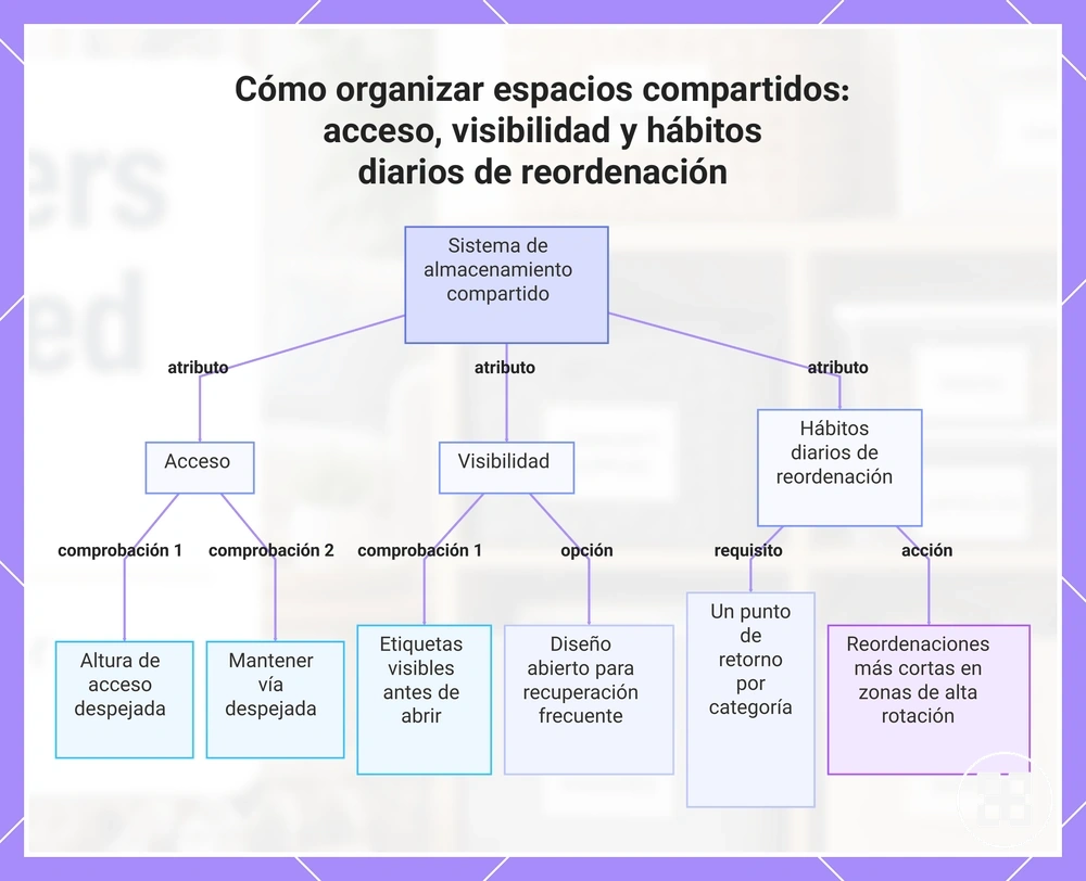 Cómo organizar espacios compartidos: acceso, visibilidad y hábitos diarios de reordenación