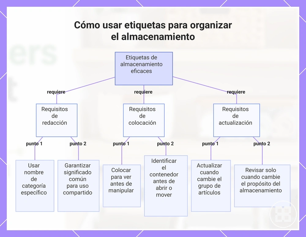 Cómo usar etiquetas para organizar el almacenamiento