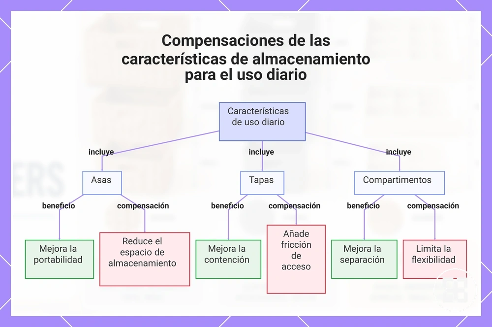 Compensaciones de las características de almacenamiento para el uso diario