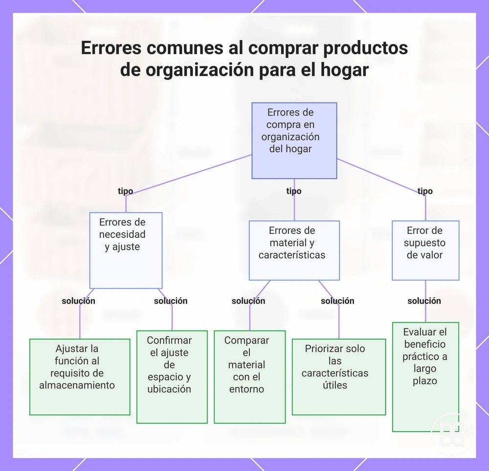 Errores comunes al comprar productos de organización para el hogar