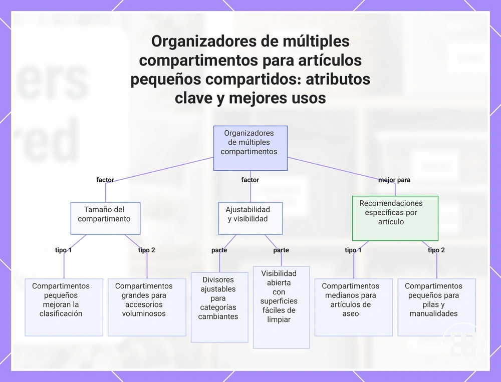 Organizadores de múltiples compartimentos para artículos pequeños compartidos: atributos clave y mejores usos