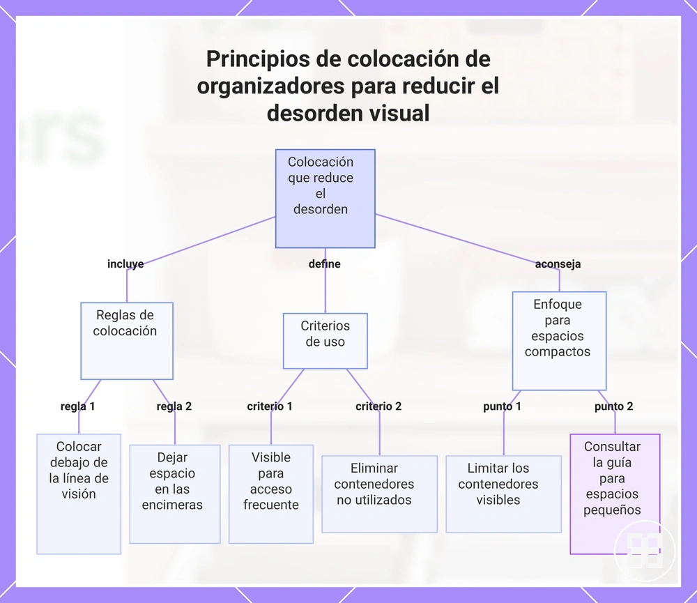 Principios de colocación de organizadores para reducir el desorden visual