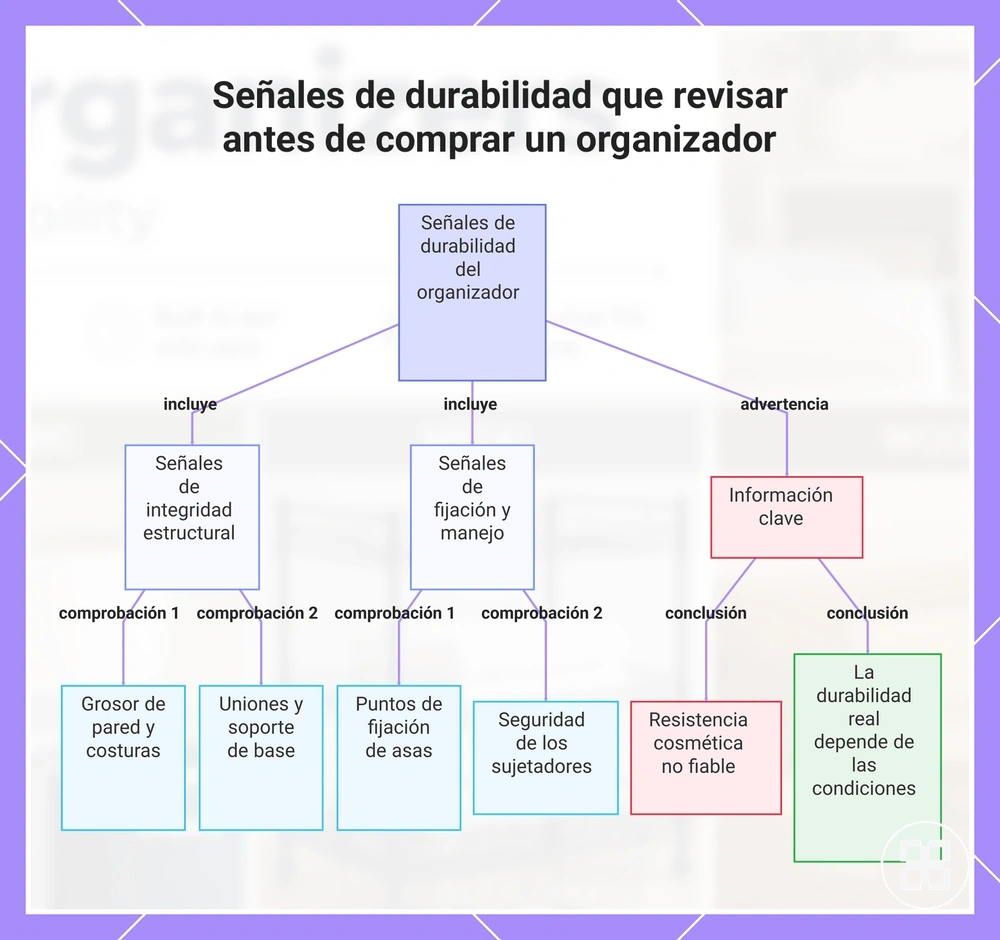 Señales de durabilidad que revisar antes de comprar un organizador