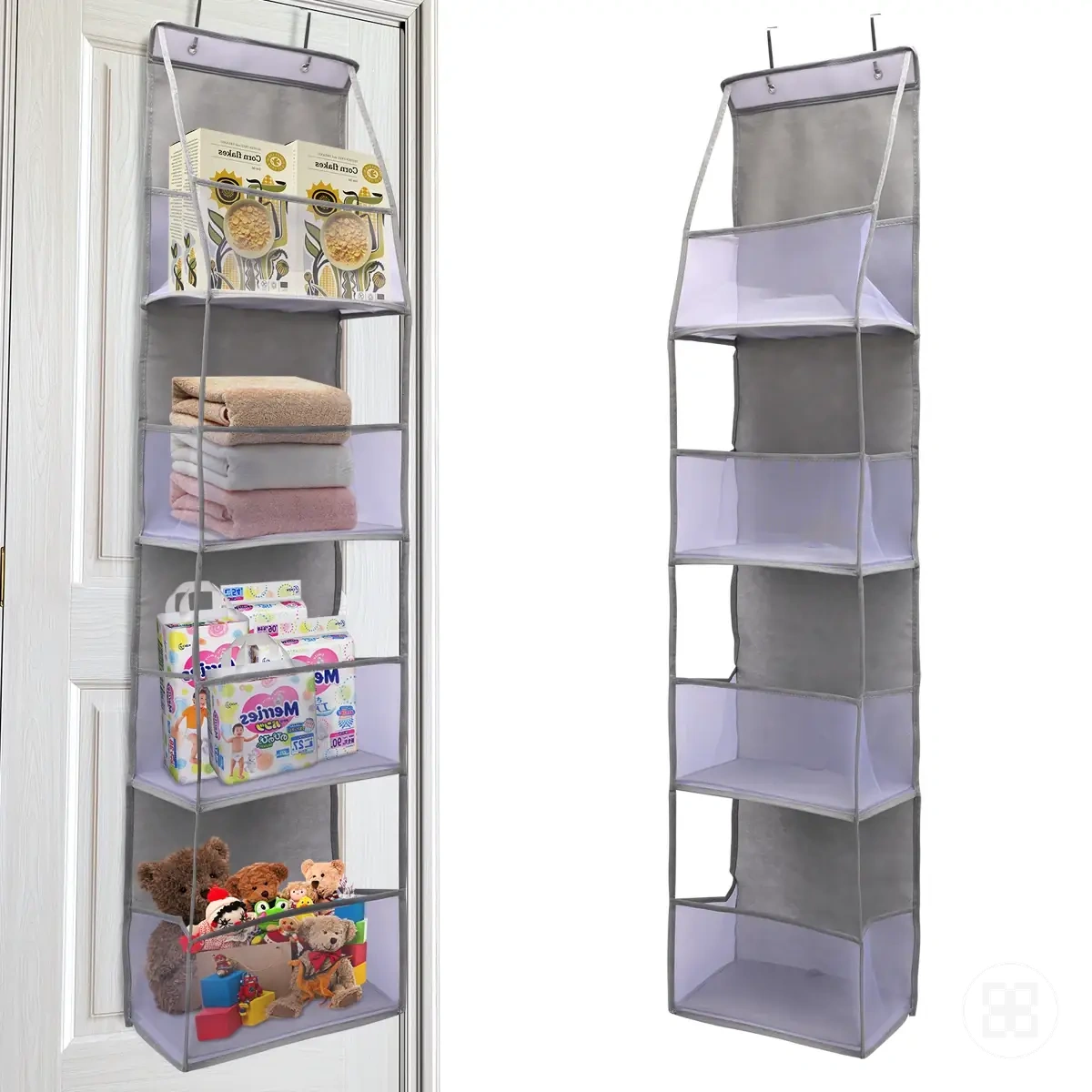 Organiseur de porte à plusieurs niveaux pour jouets, vêtements et articles de maison
