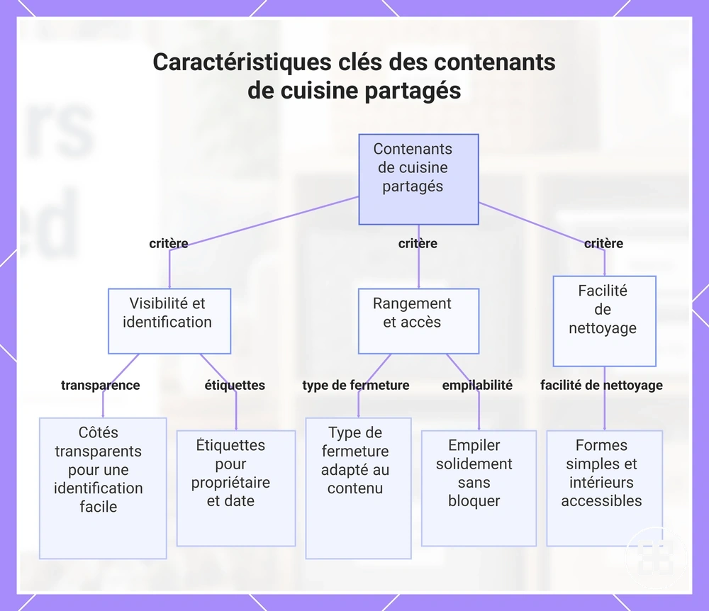Caractéristiques clés des contenants de cuisine partagés