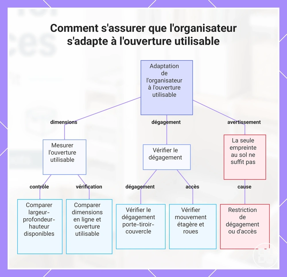 Comment s'assurer que l'organisateur s'adapte à l'ouverture utilisable