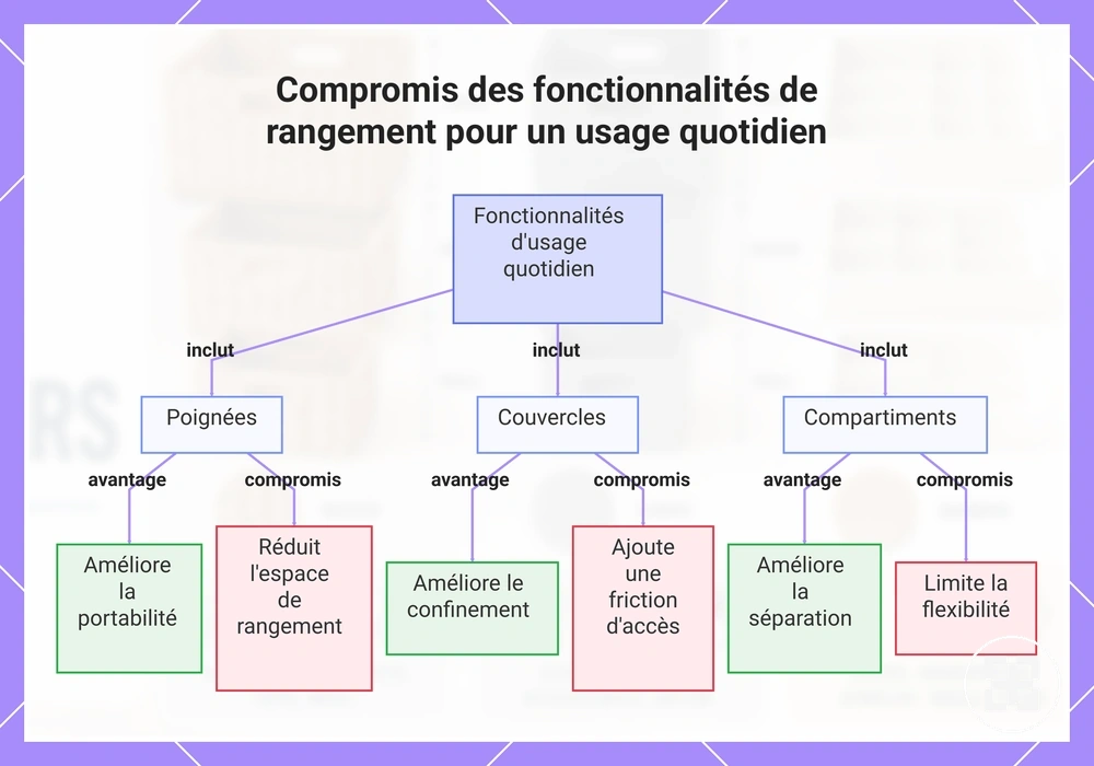 Compromis des fonctionnalités de rangement pour un usage quotidien