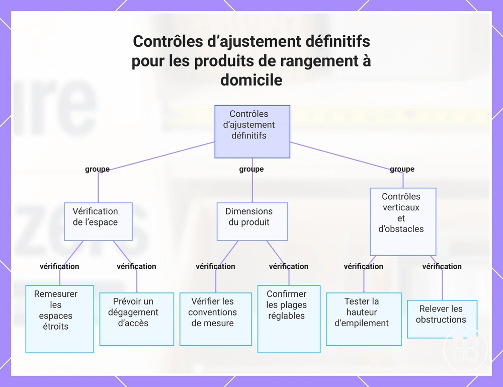Contrôles d’ajustement définitifs pour les produits de rangement à domicile