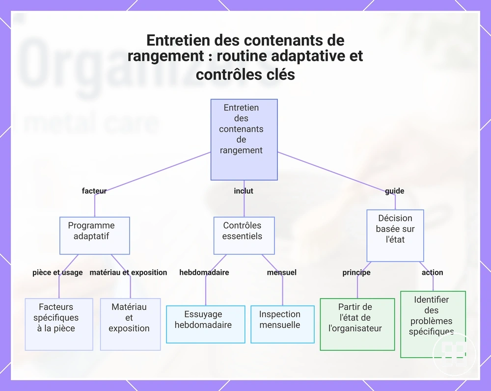 Entretien des contenants de rangement : routine adaptative et contrôles clés