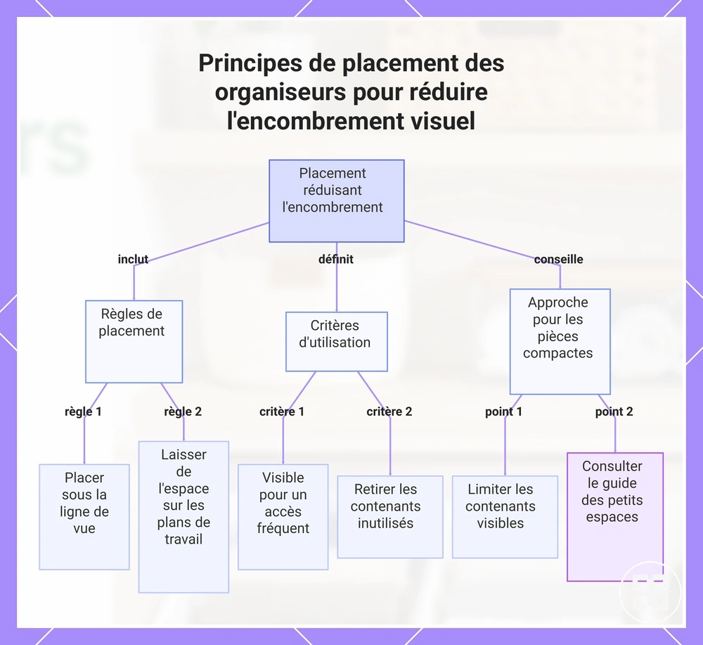 Principes de placement des organiseurs pour réduire l'encombrement visuel