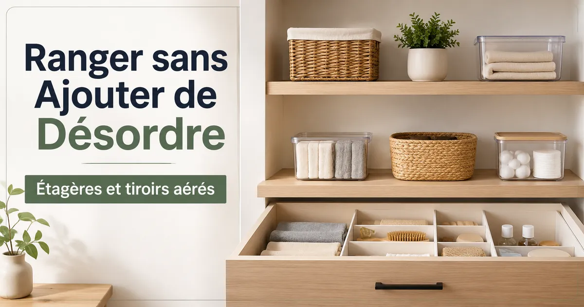 Produits de rangement pour la maison rangés proprement sans surcharger les étagères ni les tiroirs