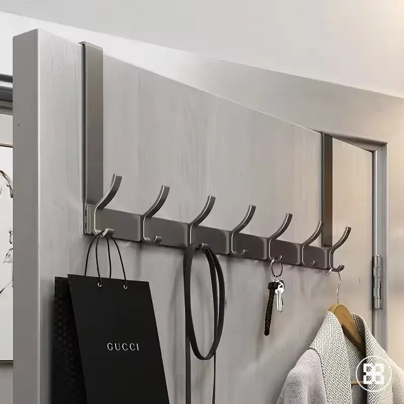 Suporte organizador de porta para roupas, casacos, chapéus, toalhas e acessórios de banheiro