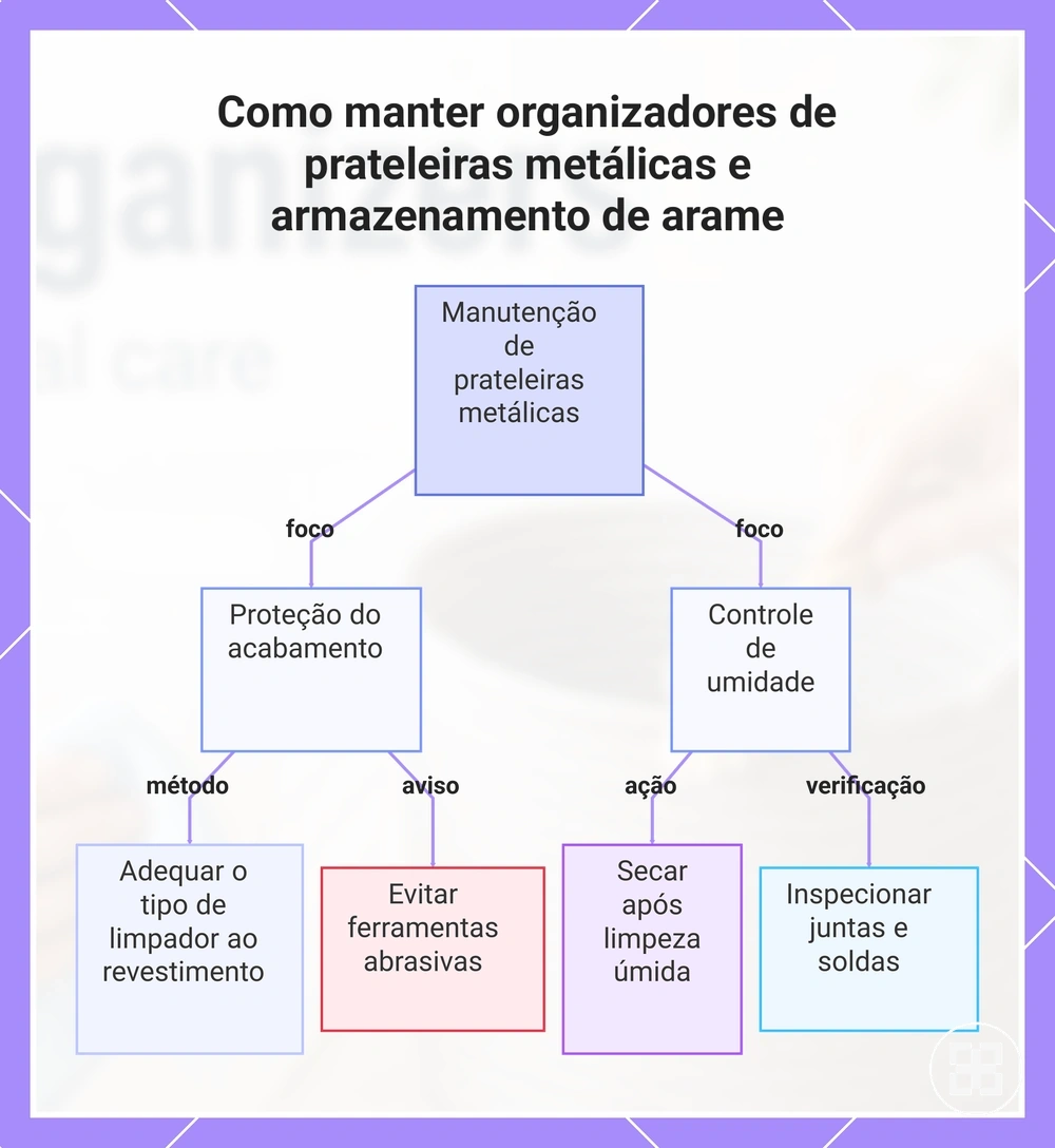 Como manter organizadores de prateleiras metálicas e armazenamento de arame