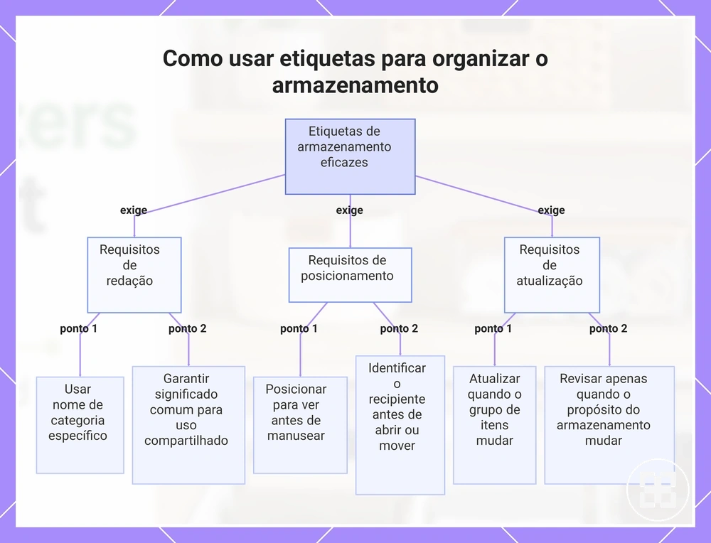 Como usar etiquetas para organizar o armazenamento