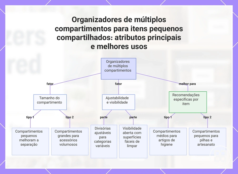 Organizadores de múltiplos compartimentos para itens pequenos compartilhados: atributos principais e melhores usos