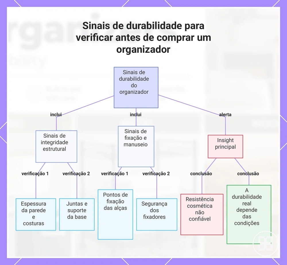 Sinais de durabilidade para verificar antes de comprar um organizador