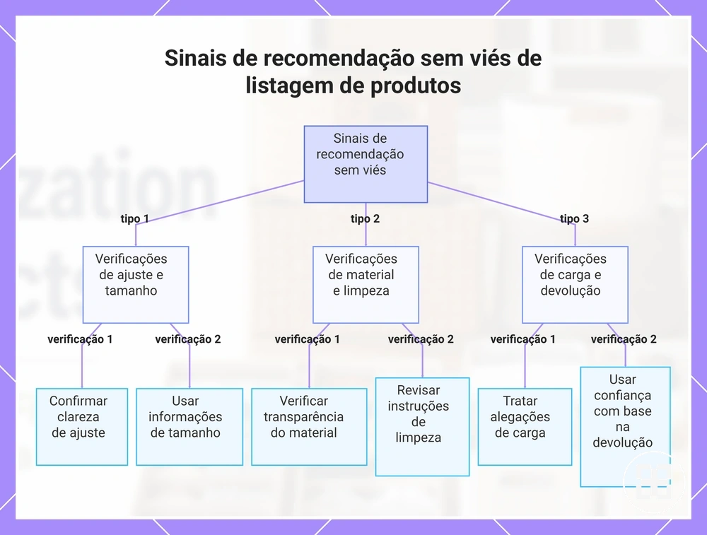 Sinais de recomendação sem viés de listagem de produtos