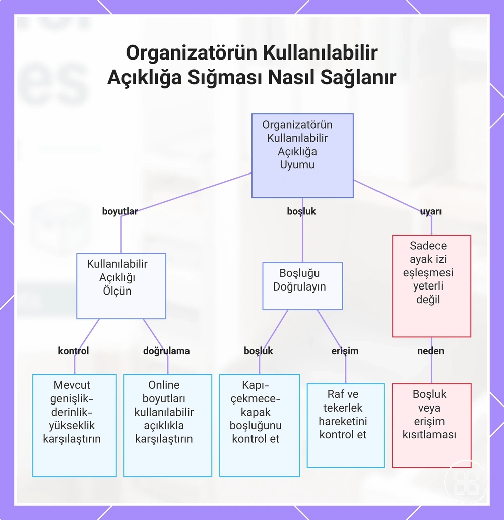 Organizatörün Kullanılabilir Açıklığa Sığması Nasıl Sağlanır