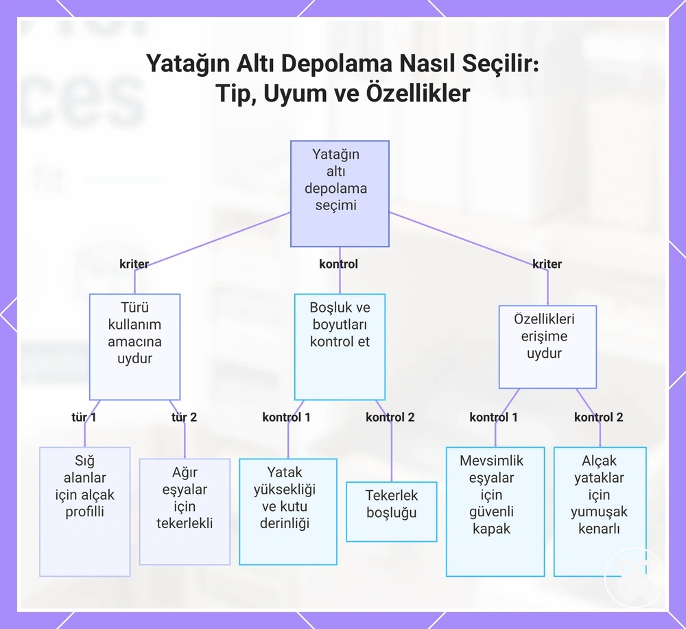 Yatağın Altı Depolama Nasıl Seçilir: Tip, Uyum ve Özellikler