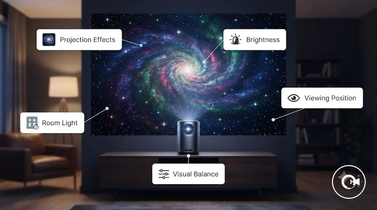 مقارنة أجهزة عرض Galaxy تظهر تأثيرات العرض في ظروف غرفة مختلفة