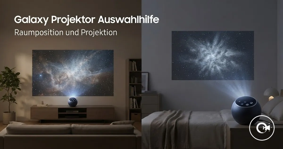 Galaxy Projektor Auswahl mit Raumpositionierung und Projektionsoptionen
