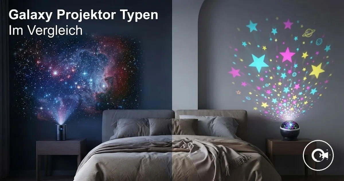 Verschiedene Galaxy Projektor Typen mit unterschiedlichen Projektionsstilen