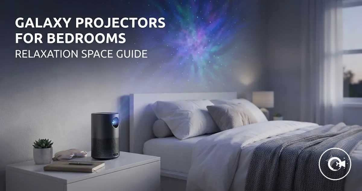 Galaxy Projector creating ambient lighting in a bedroom