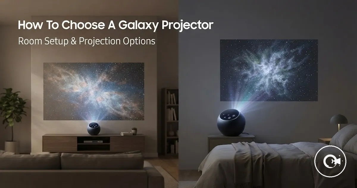 Galaxy Projector selection setup showing room placement and projection options