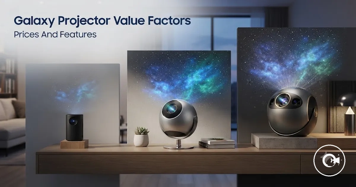 Galaxy Projector options showing different value and feature levels